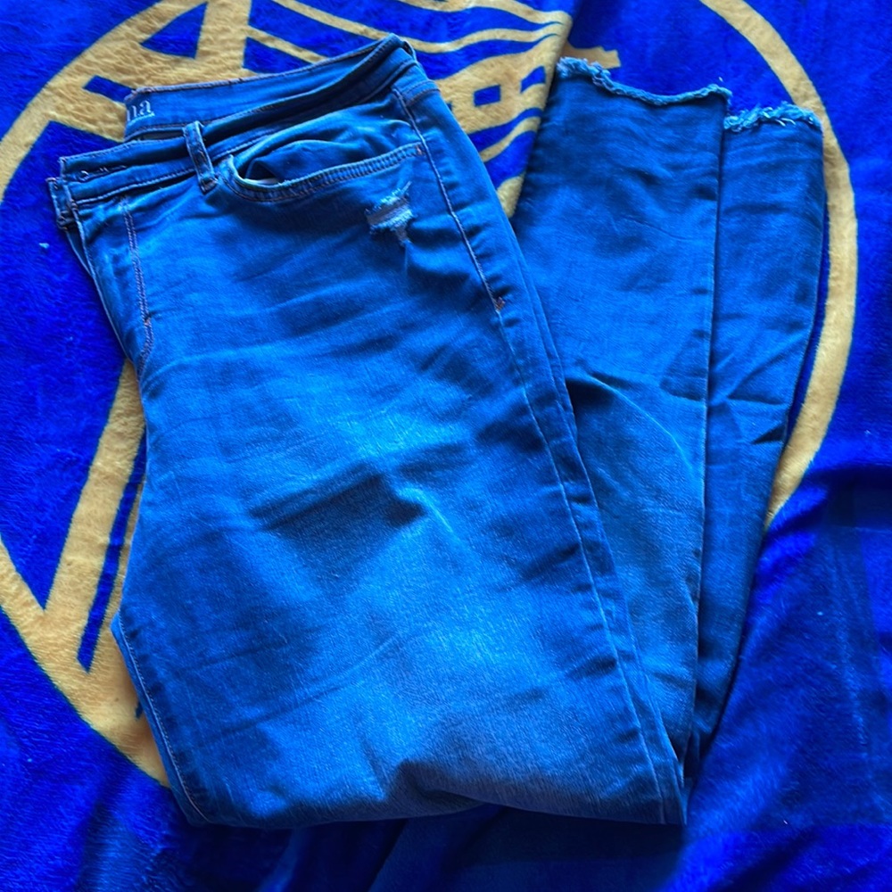 Blue high rise jeggings